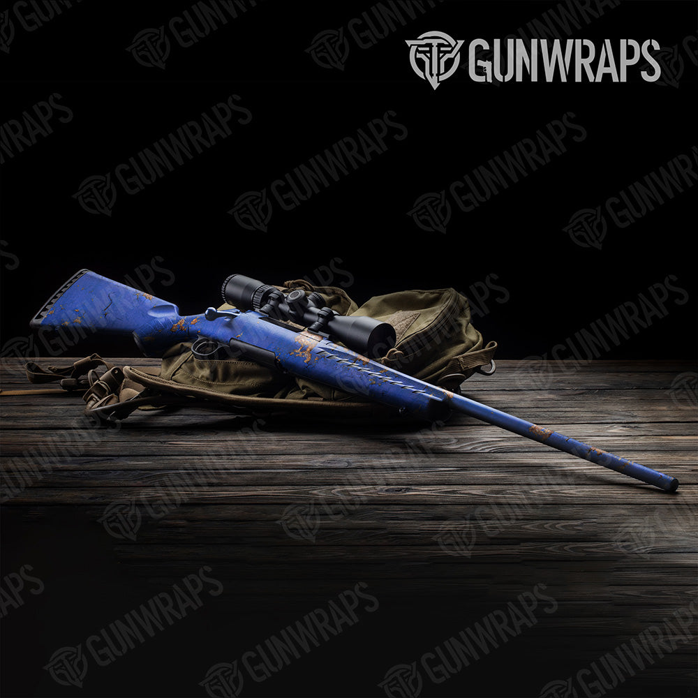 Rust 3D Royal Blue Gun Skin Vinyl Wrap