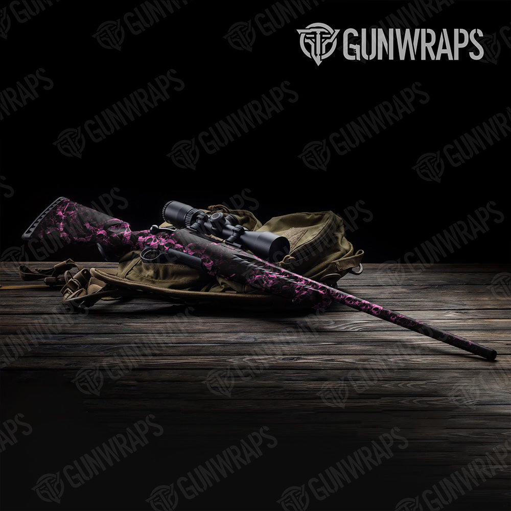 Skull Pink Gun Skin Vinyl Wrap
