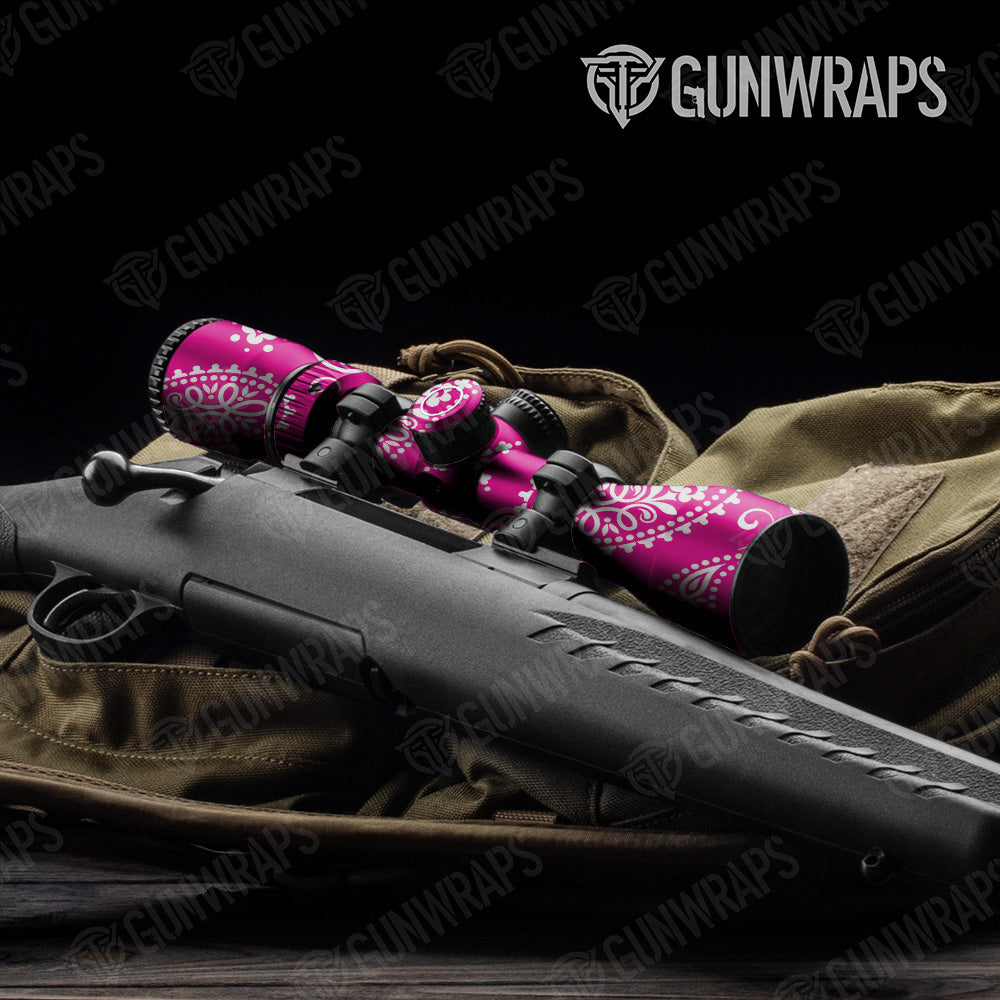 Bandana Magenta And White Gun Skin Vinyl Wrap