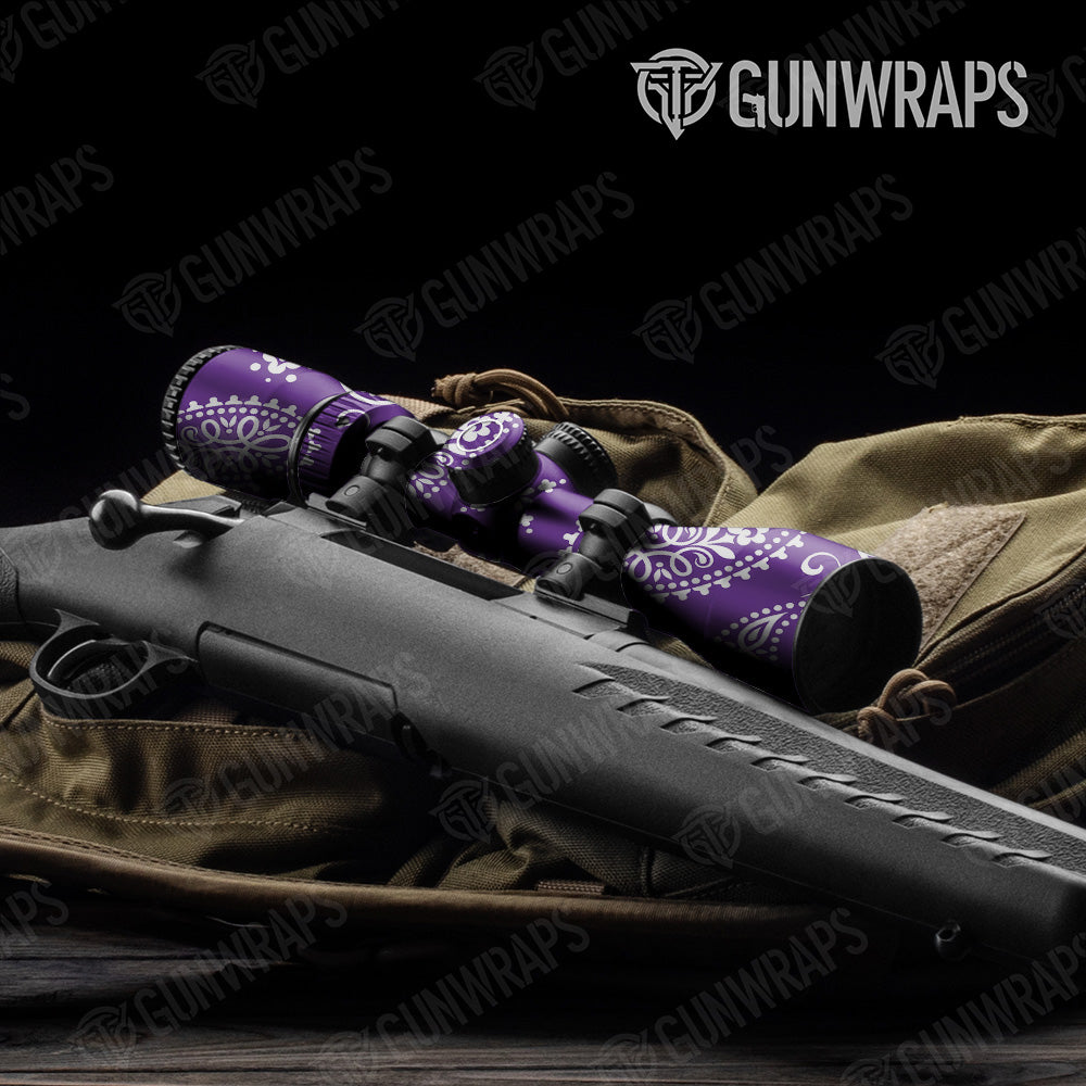 Bandana Purple And White Gun Skin Vinyl Wrap