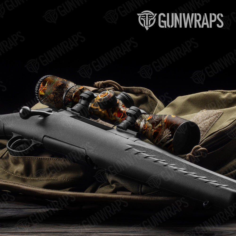 Nature Burning Buck Skull Gun Skin Vinyl Wrap