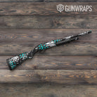 Broken Plaid Tiffany Blue Tiger Gun Skin Vinyl Wrap