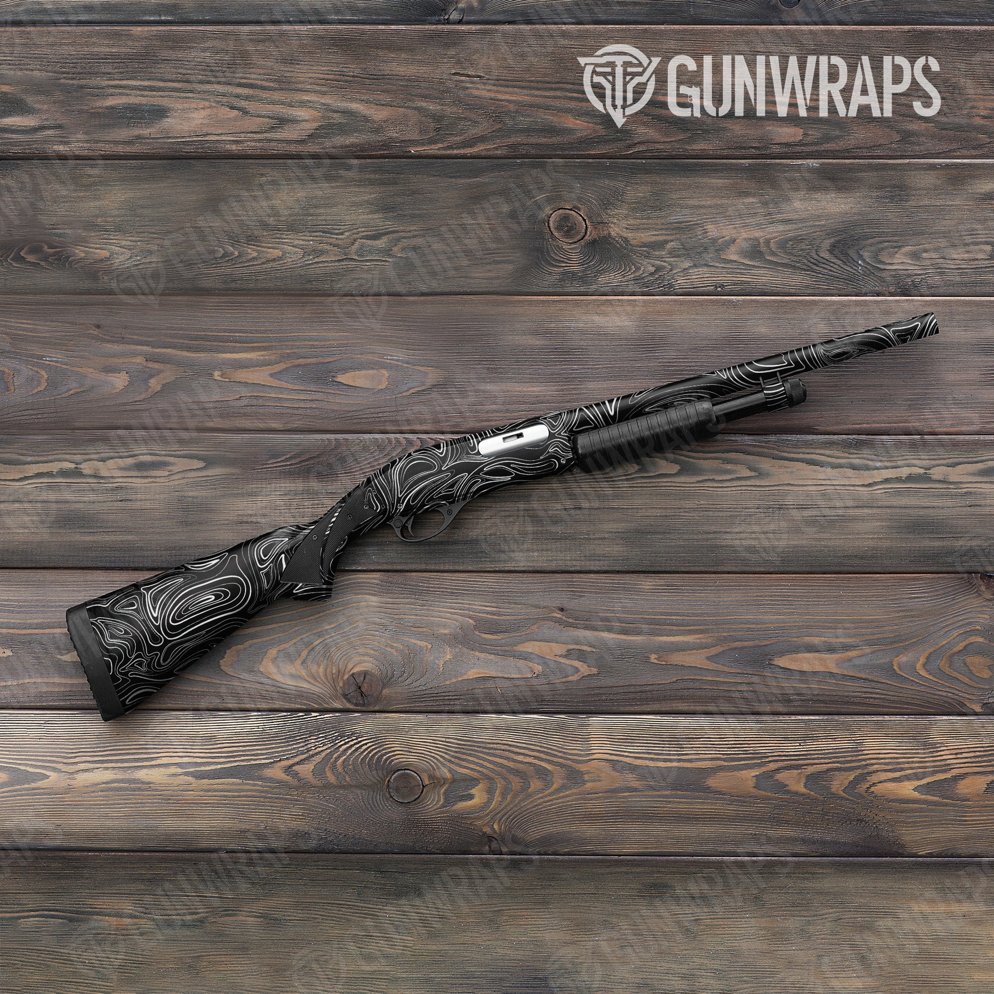 Damascus Black Gun Skin Vinyl Wrap