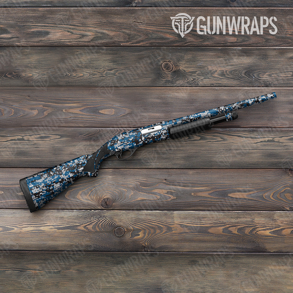 Digital Blue Tiger Gun Skin Vinyl Wrap