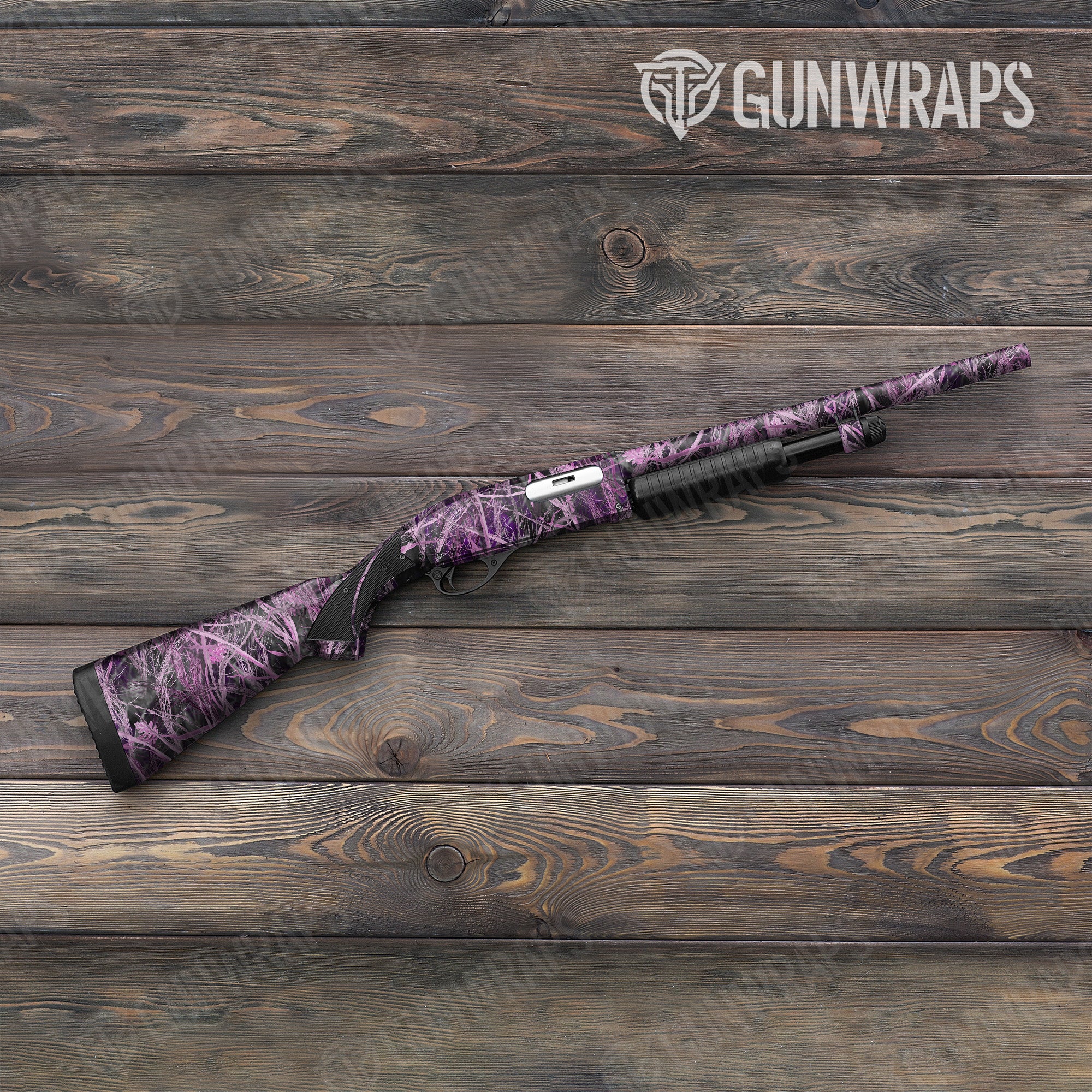 Nature Dry Grassland Pink Gun Skin Vinyl Wrap