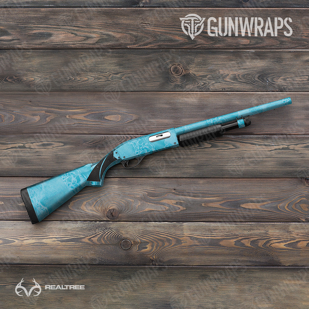 Realtree WAV3 Light Blue Gun Skin Vinyl Wrap