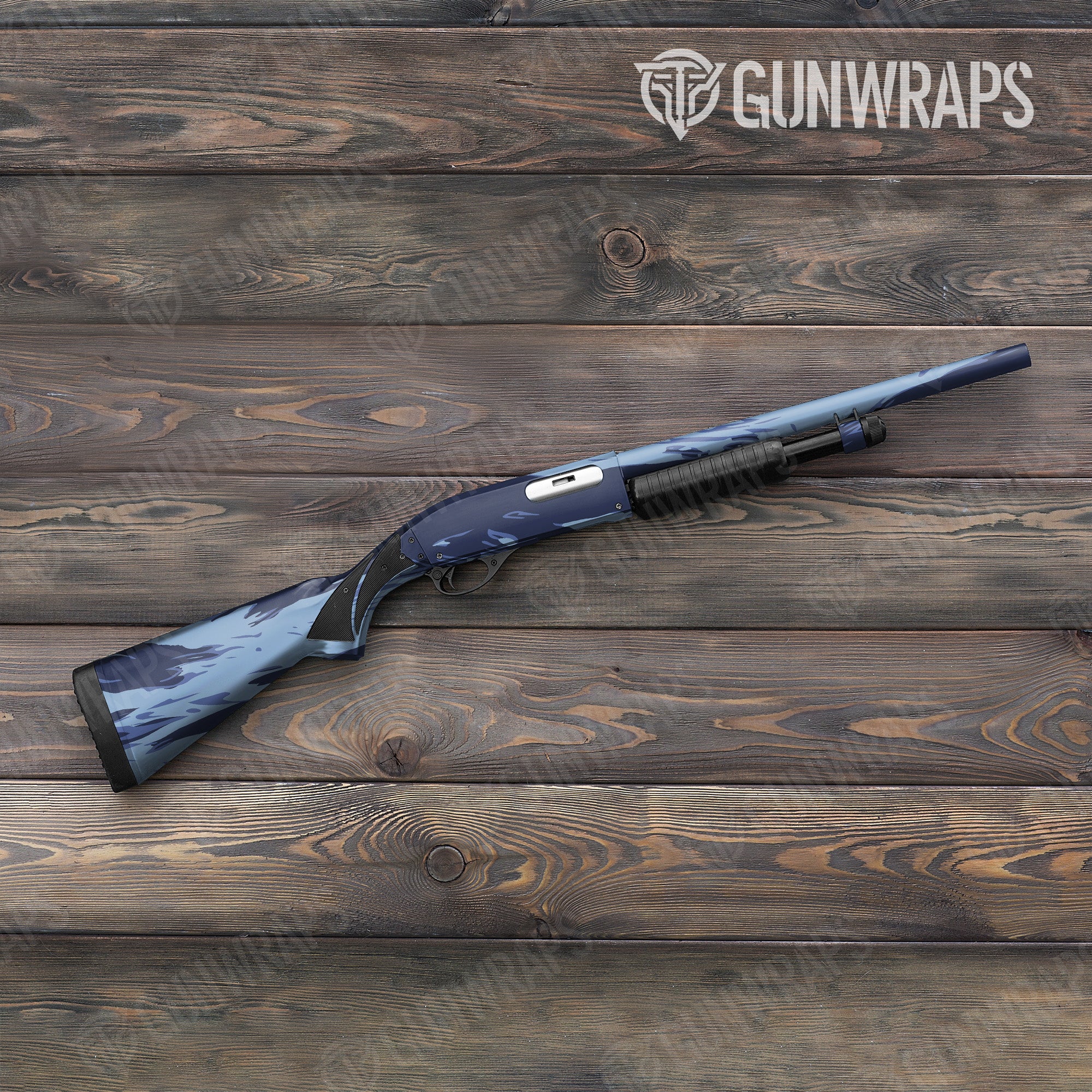 Shredded Blue Urban Night Gun Skin Vinyl Wrap