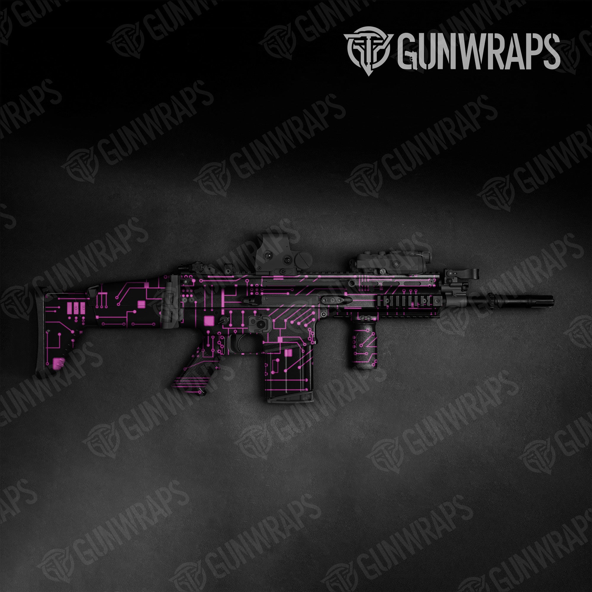 Circuit Board Magenta Gun Skin Vinyl Wrap