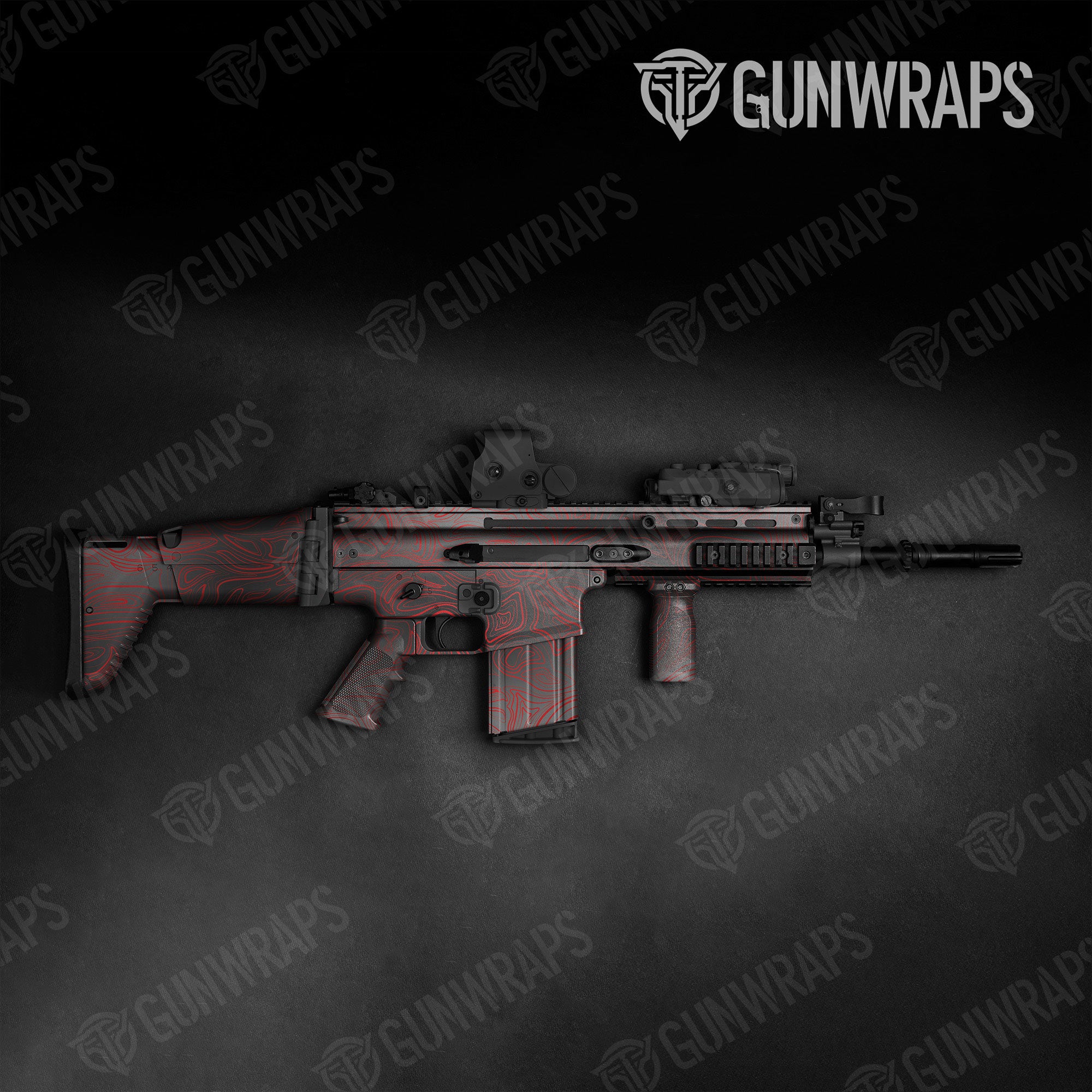 Damascus Red Gun Skin Vinyl Wrap