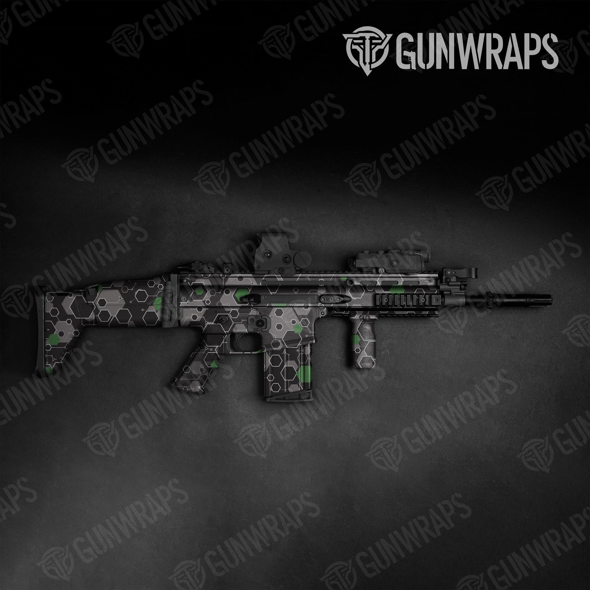 Hex DNA Green Gun Skin Vinyl Wrap