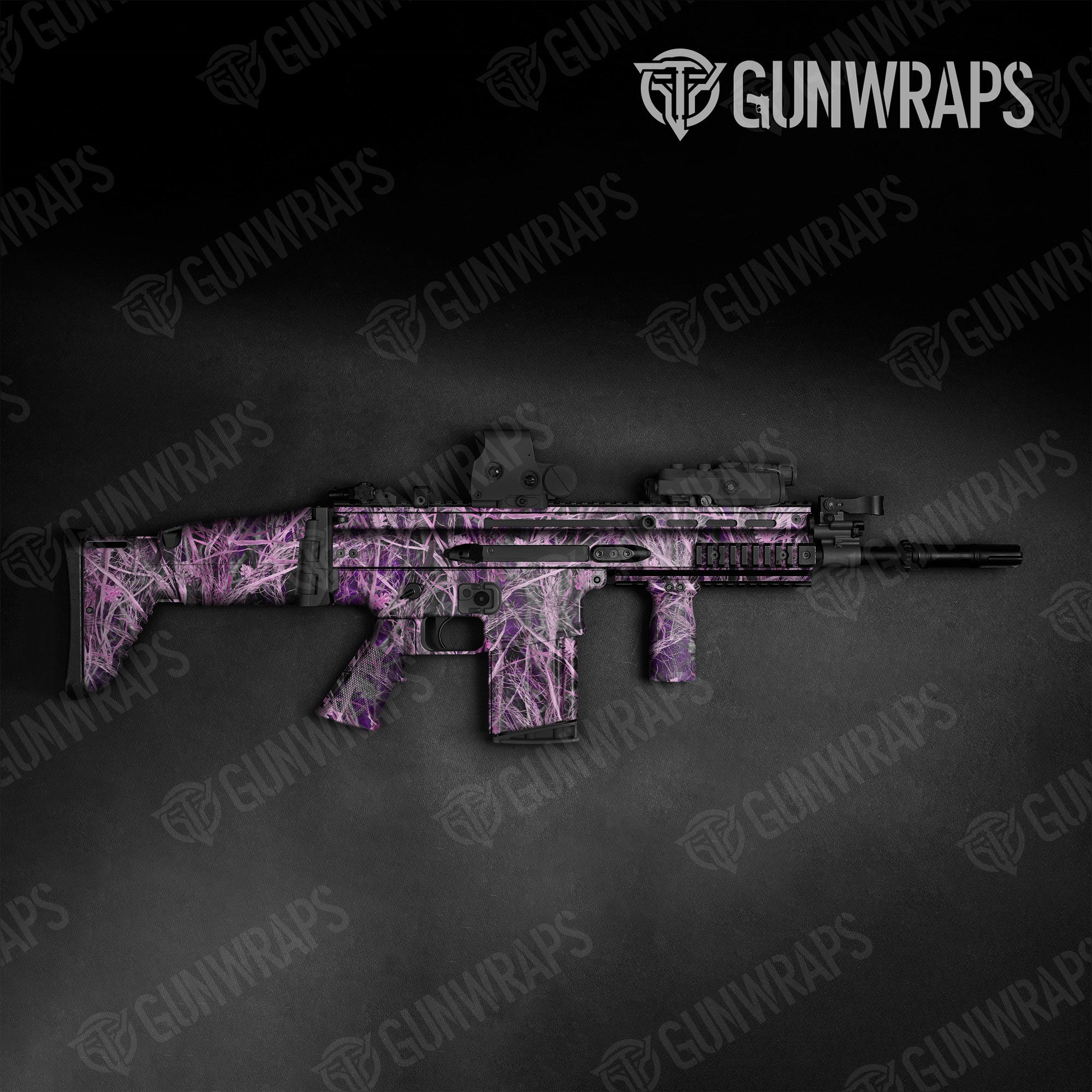 Nature Dry Grassland Pink Gun Skin Vinyl Wrap