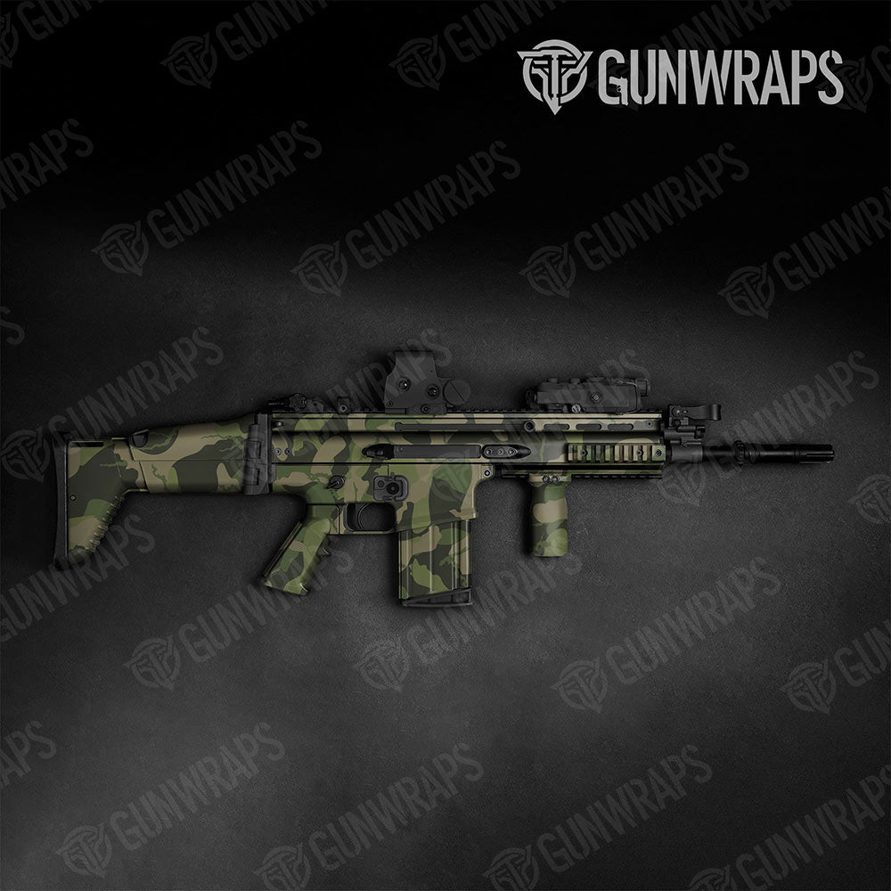 Ragged Army Green Gun Skin Vinyl Wrap