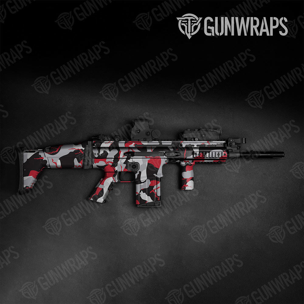 Ragged Red Tiger Gun Skin Vinyl Wrap