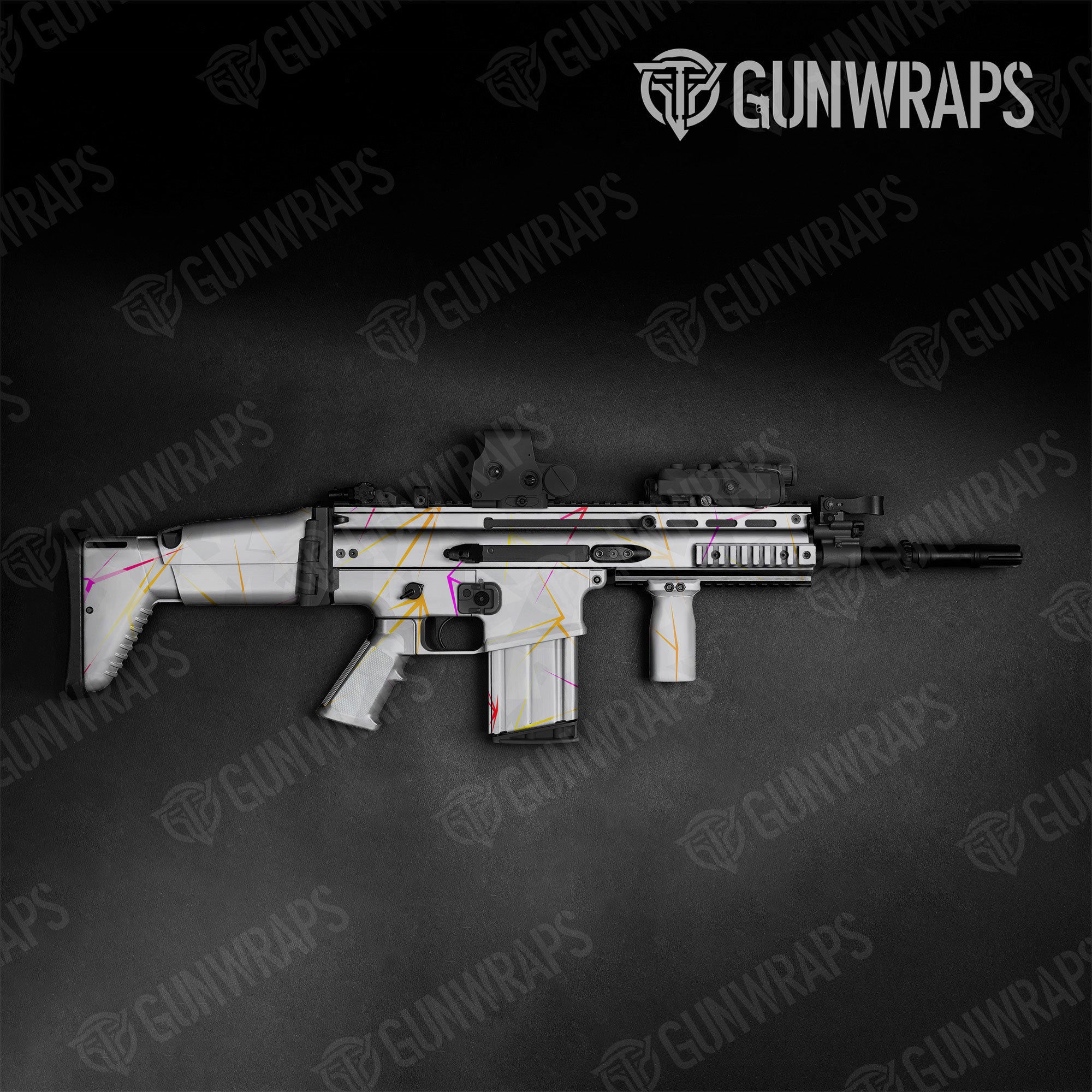 Shattered Laser Elite White Heat Gun Skin Vinyl Wrap