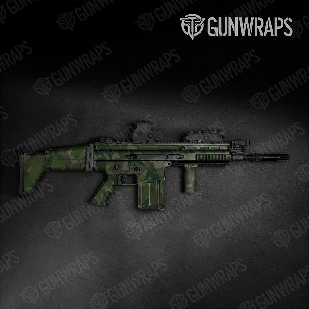 Shattered Army Dark Green Gun Skin Vinyl Wrap