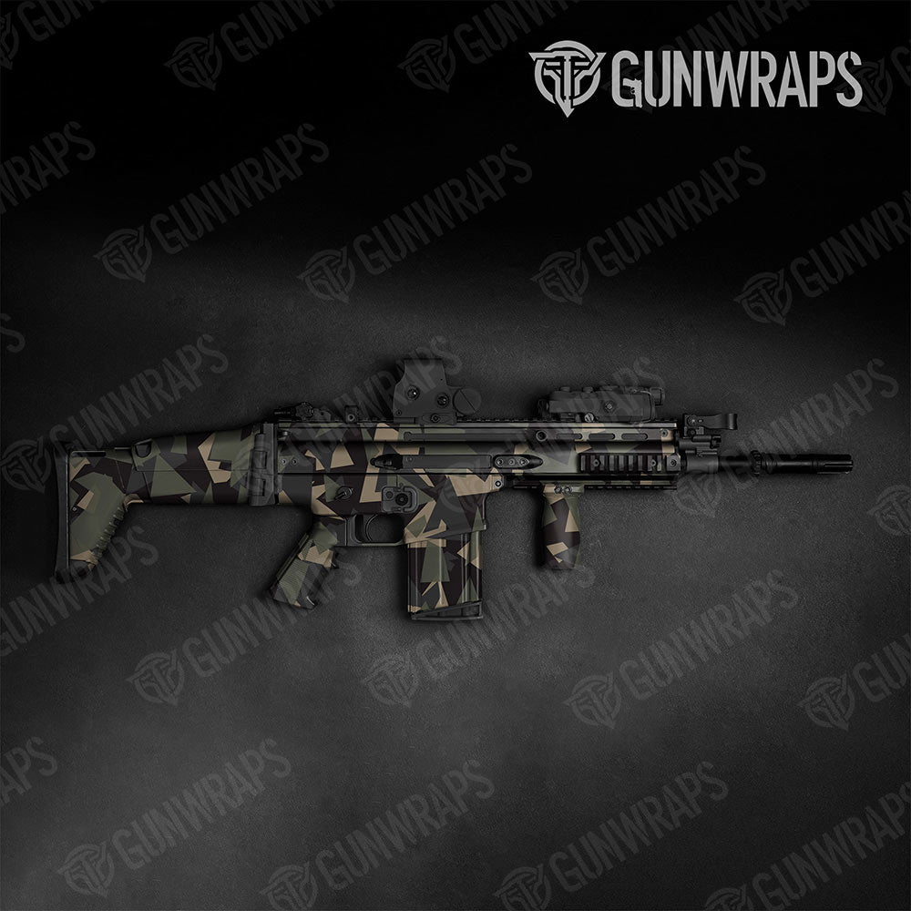 Shattered Militant Charcoal Gun Skin Vinyl Wrap