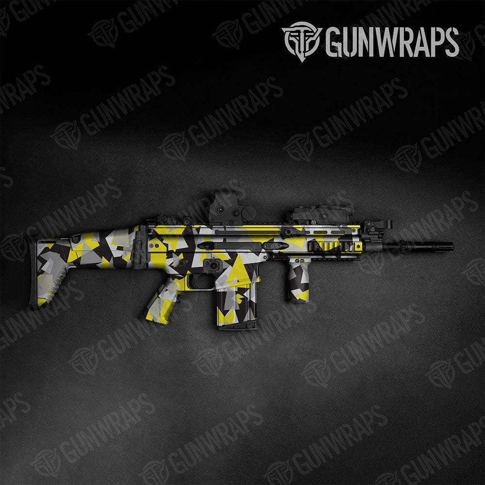 Shattered Yellow Tiger Gun Skin Vinyl Wrap
