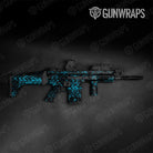 Skull Cyan Gun Skin Vinyl Wrap