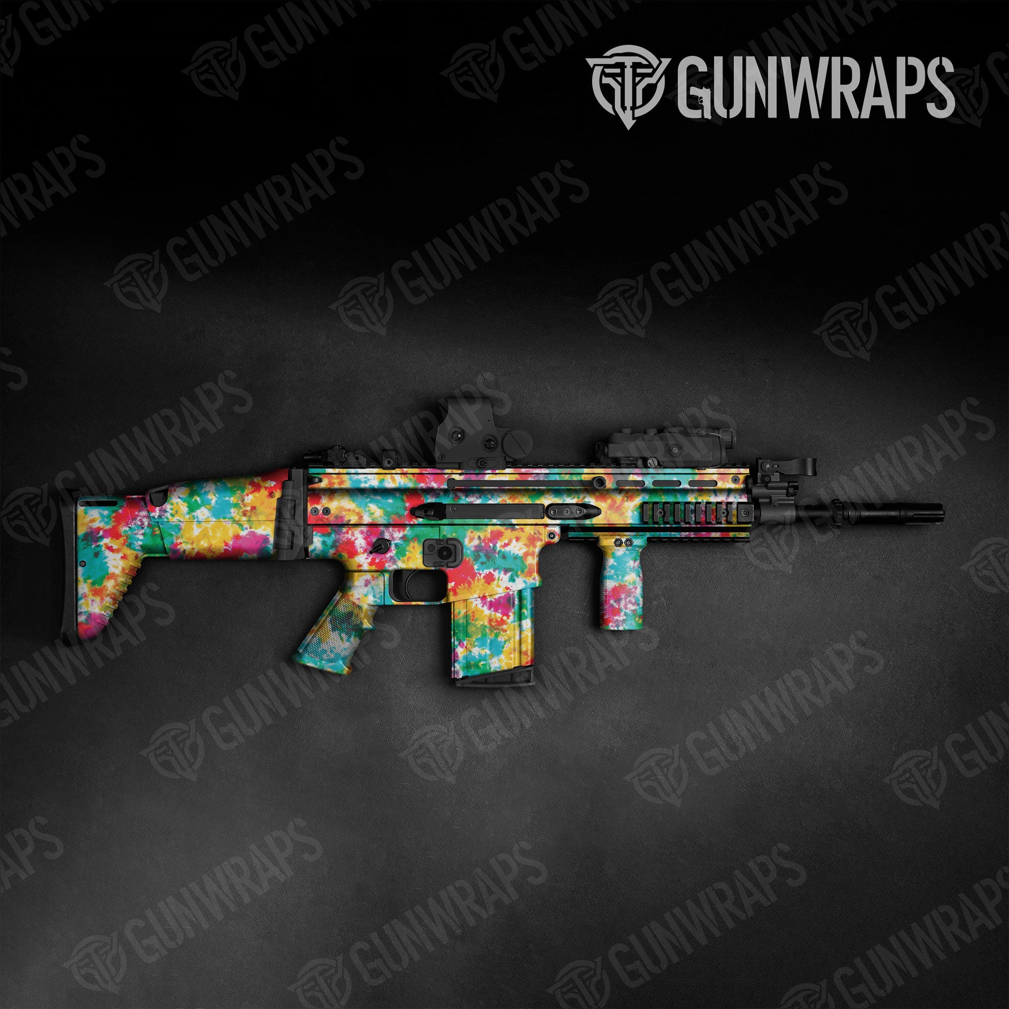 Tie Dye Jungle Fever Gun Skin Vinyl Wrap