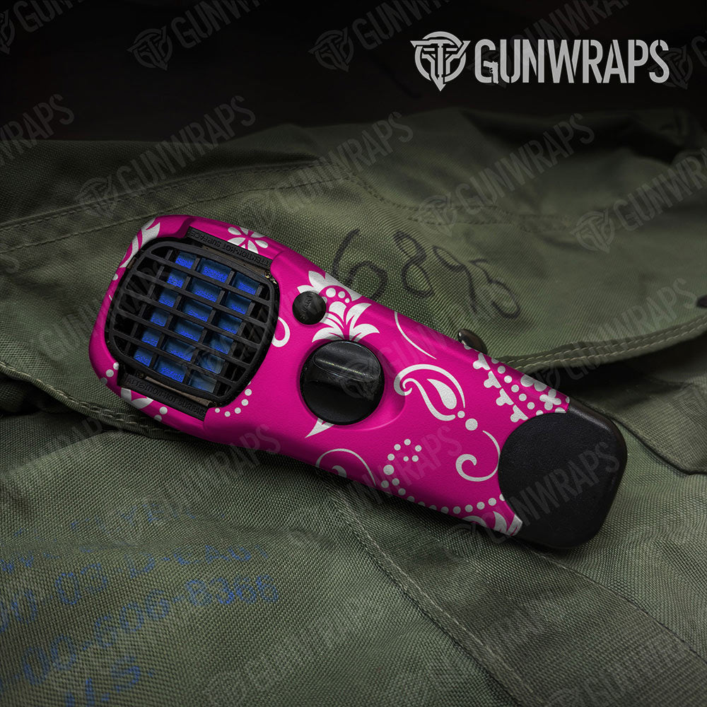 Bandana Magenta And White Gun Skin Vinyl Wrap