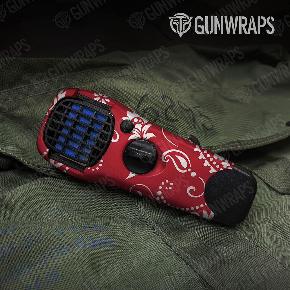 Bandana Red And White Gun Skin Vinyl Wrap