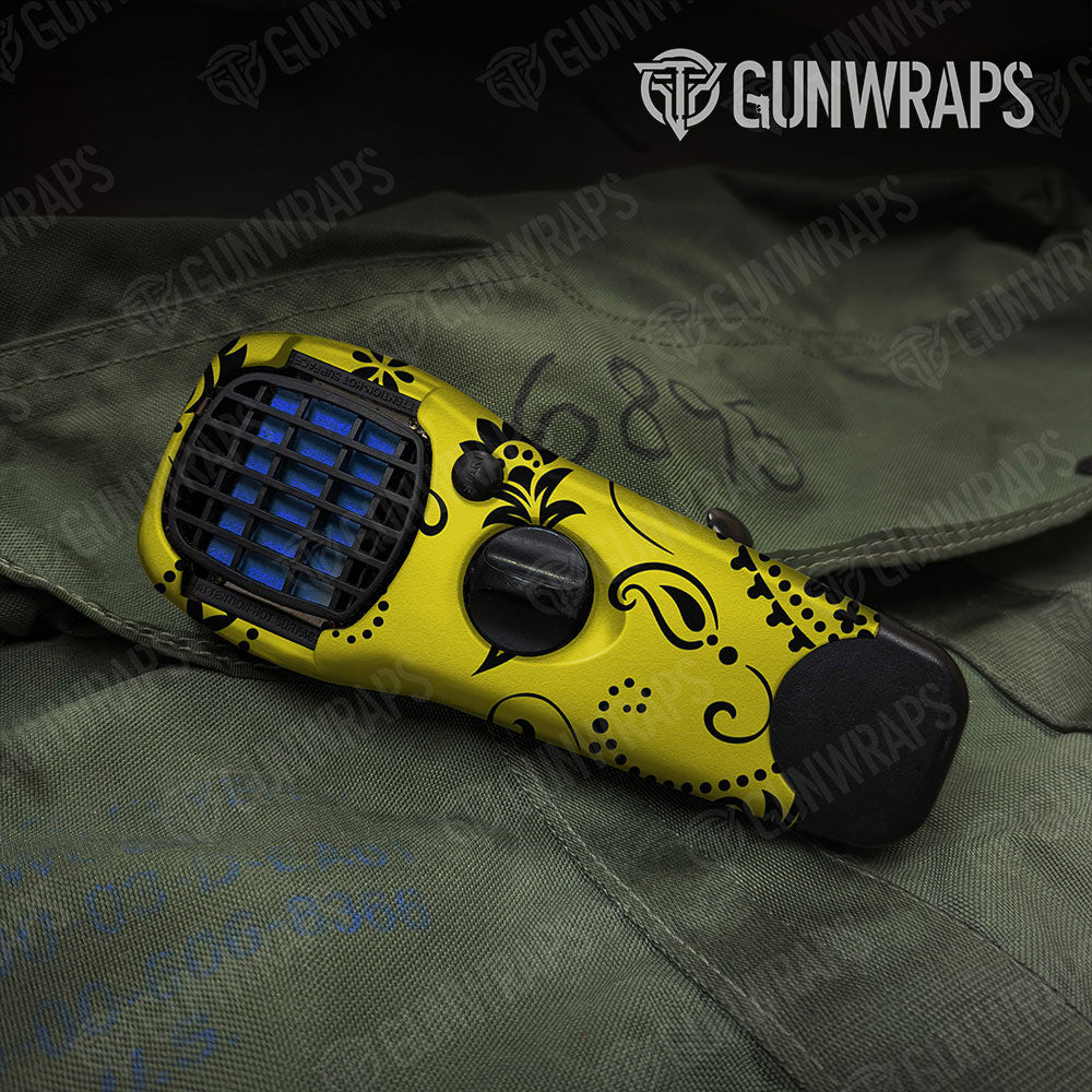 Bandana Yellow And Black Gun Skin Vinyl Wrap