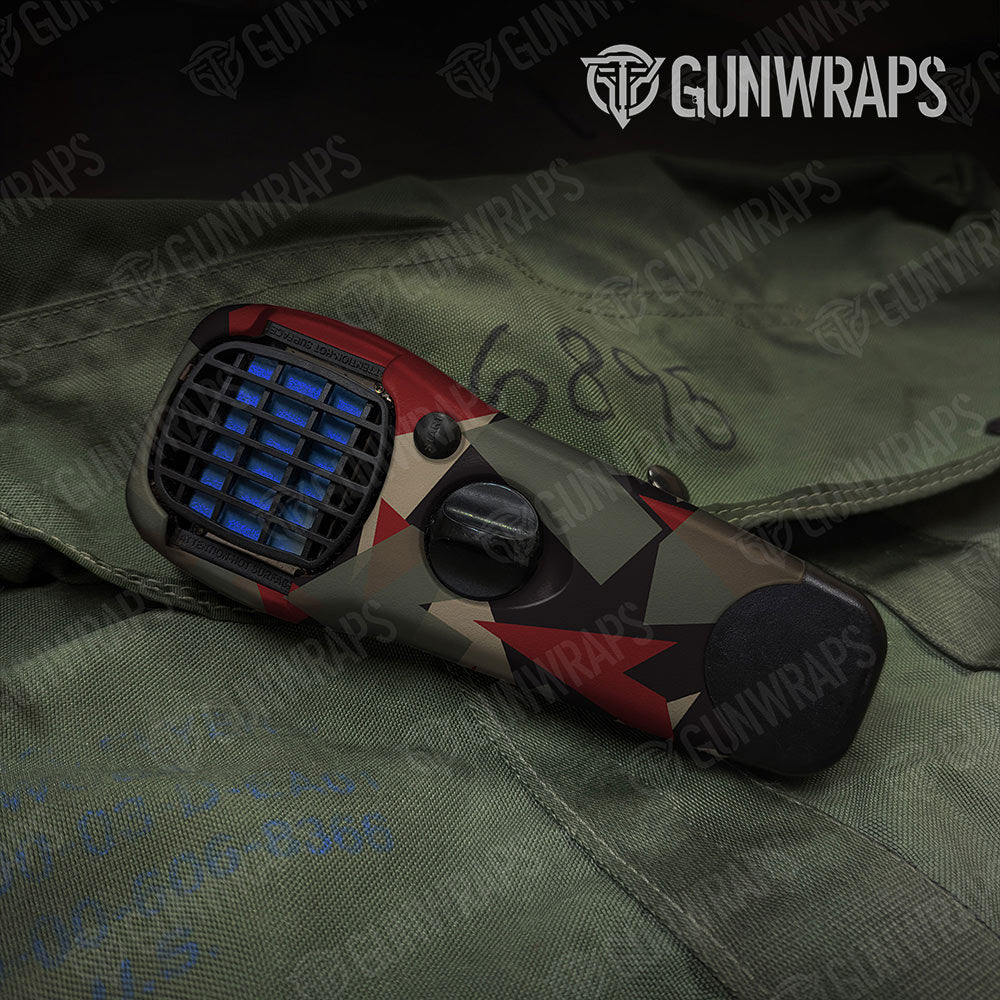 Shattered Militant Red Gun Skin Vinyl Wrap