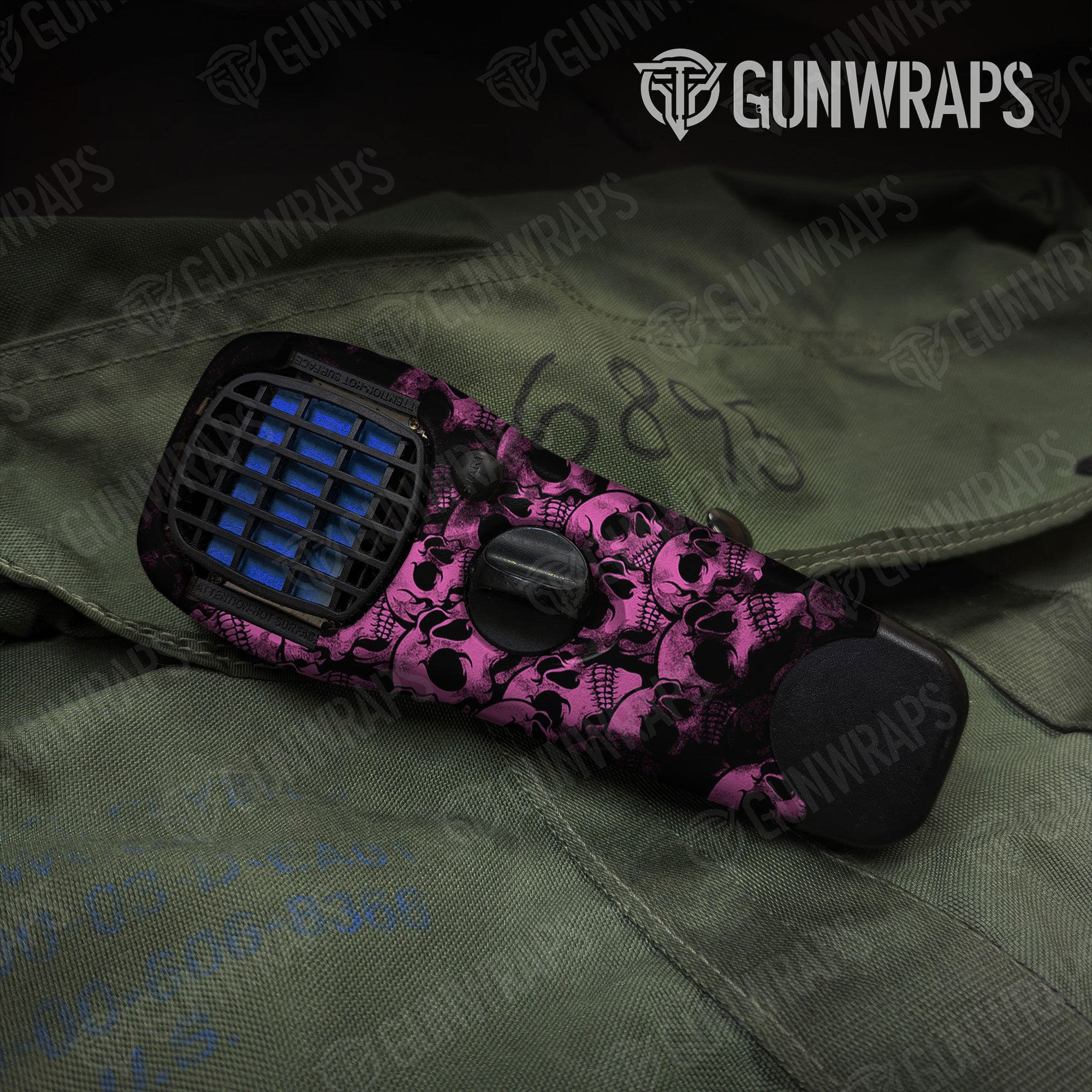 Skull Pink Gun Skin Vinyl Wrap