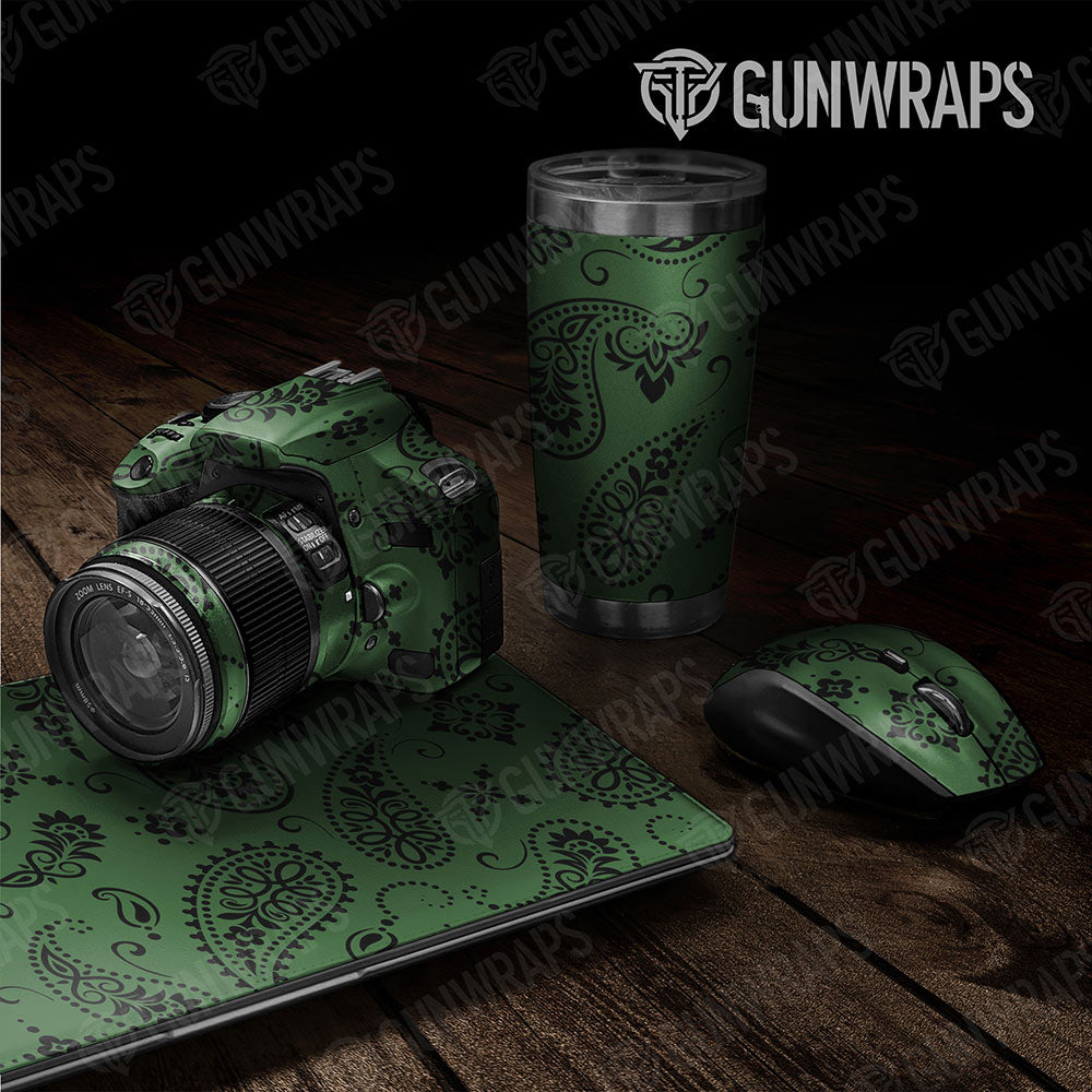 Universal Sheet Bandana Gear Skin Vinyl Wrap Bandana Green And Black Gear Skin Vinyl Wrap