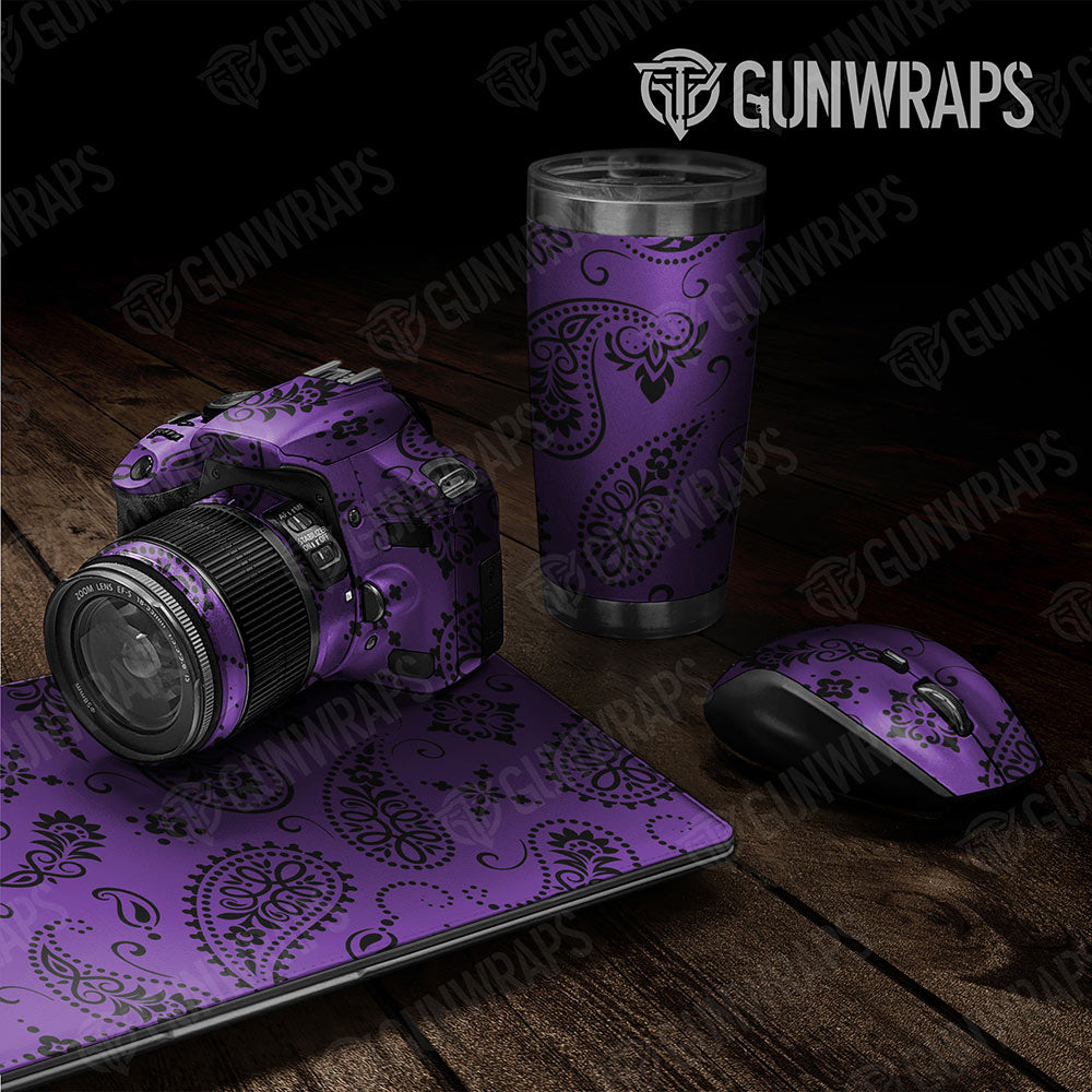 Universal Sheet Bandana Gear Skin Vinyl Wrap Bandana Purple And Black Gear Skin Vinyl Wrap