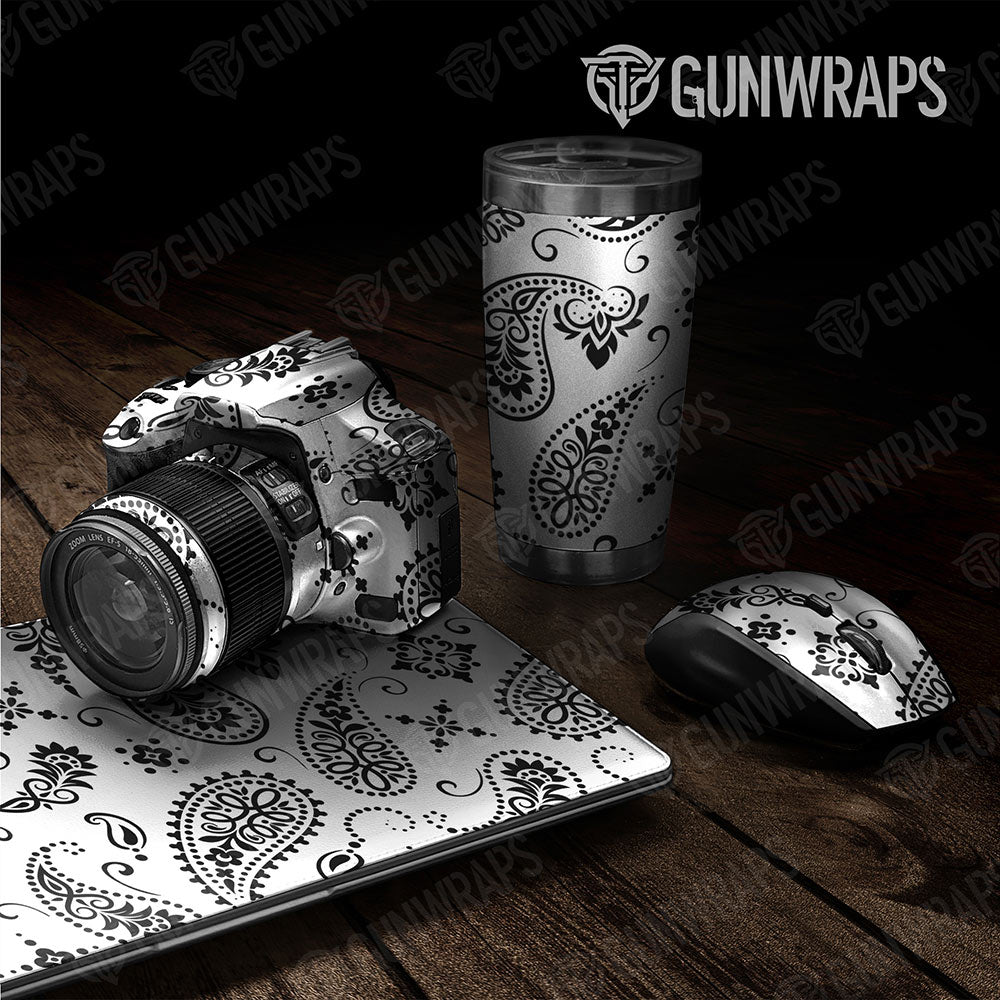 Universal Sheet Bandana Gear Skin Vinyl Wrap Bandana White And Black Gear Skin Vinyl Wrap