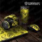 Universal Sheet Bandana Gear Skin Vinyl Wrap Bandana Yellow And Black Gear Skin Vinyl Wrap