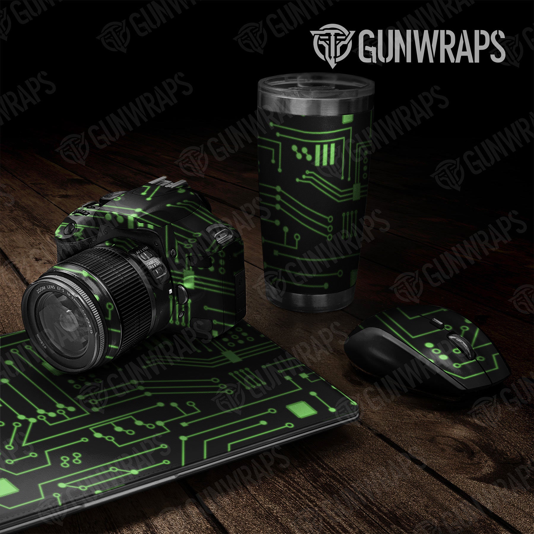 Universal Sheet Circuit Board Black Gun Skin Vinyl Wrap