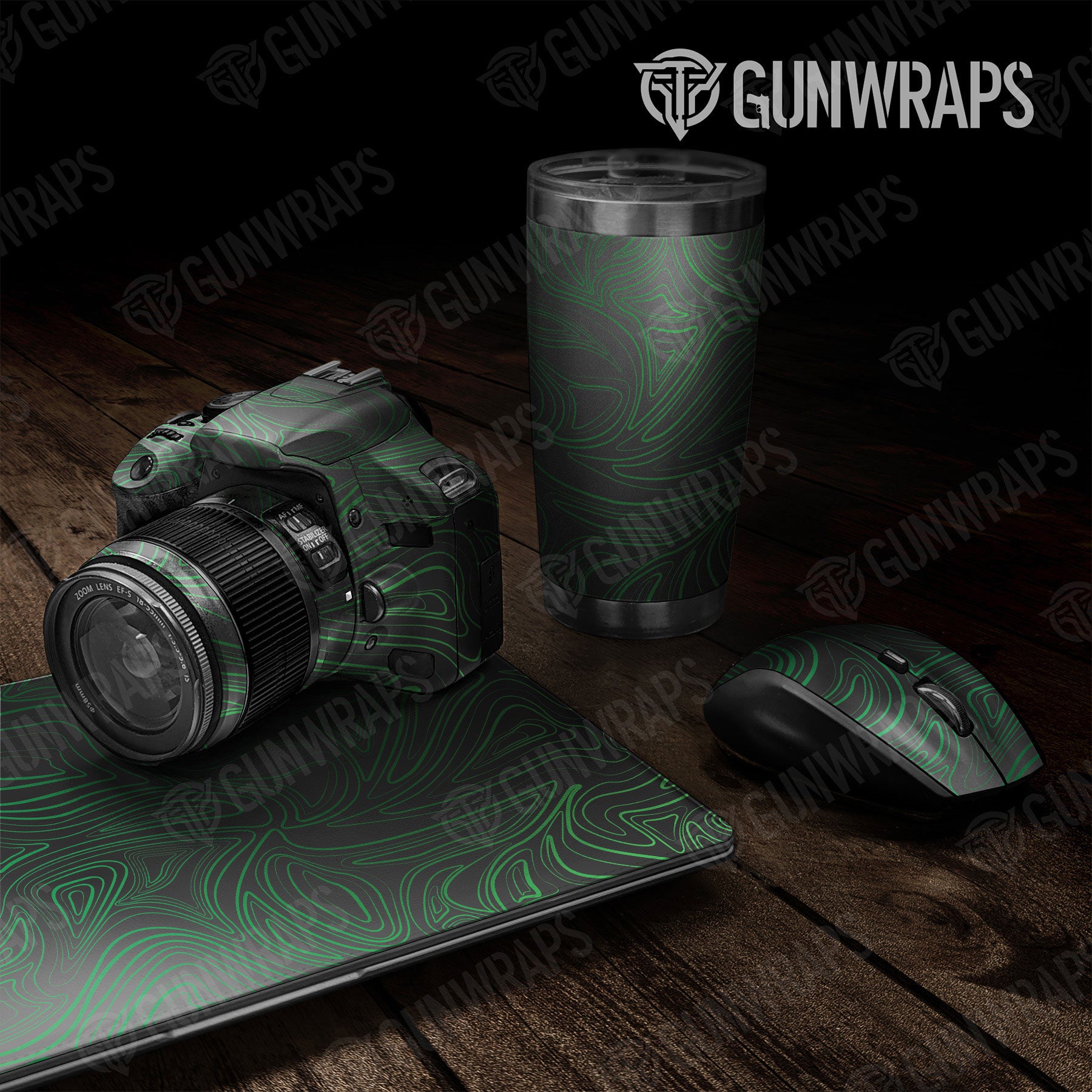 Universal Sheet Damascus Gear Skin Vinyl Wrap Damascus Green Gear Skin Vinyl Wrap