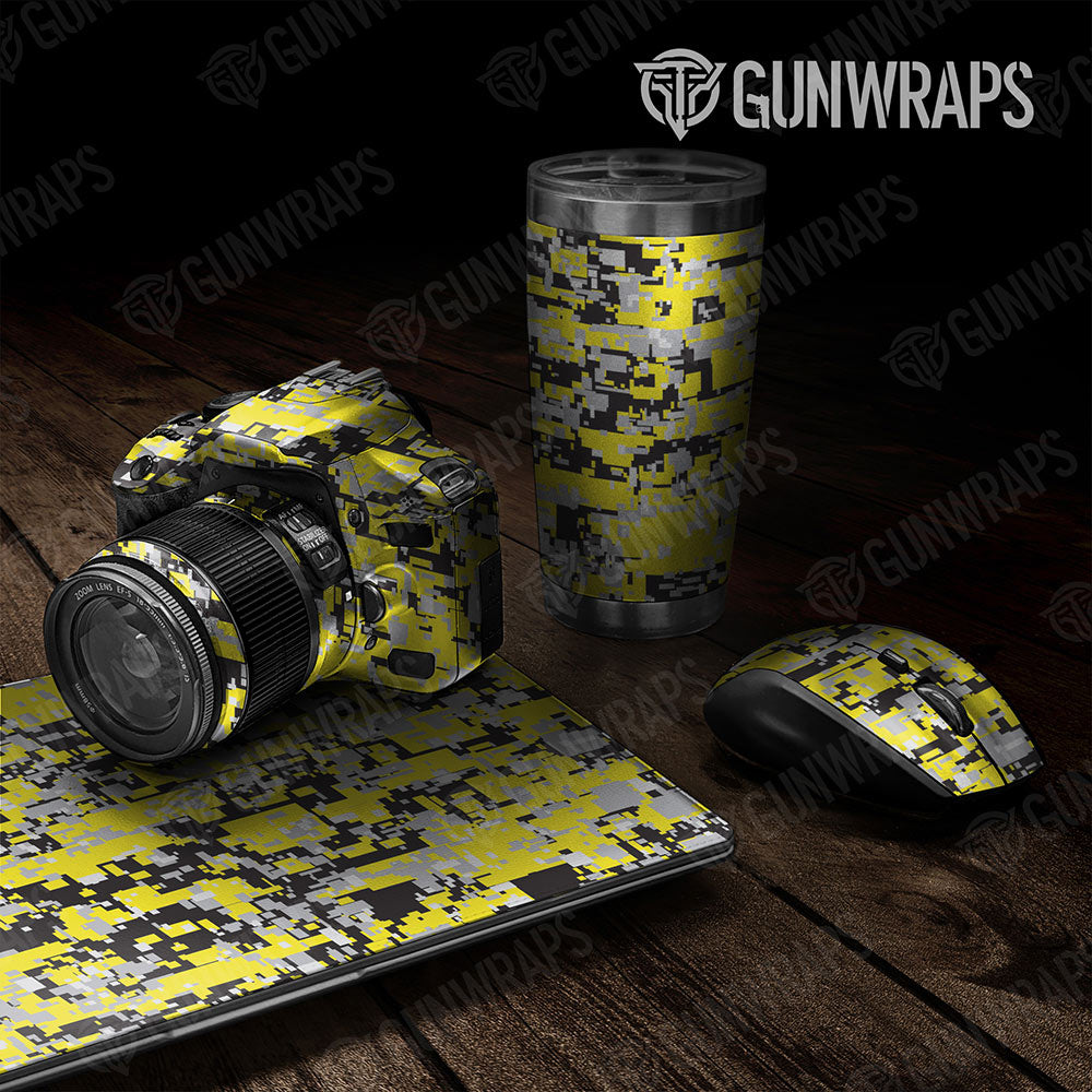 Universal Sheet Digital Gear Skin Vinyl Wrap Digital Yellow Tiger Gear Skin Vinyl Wrap