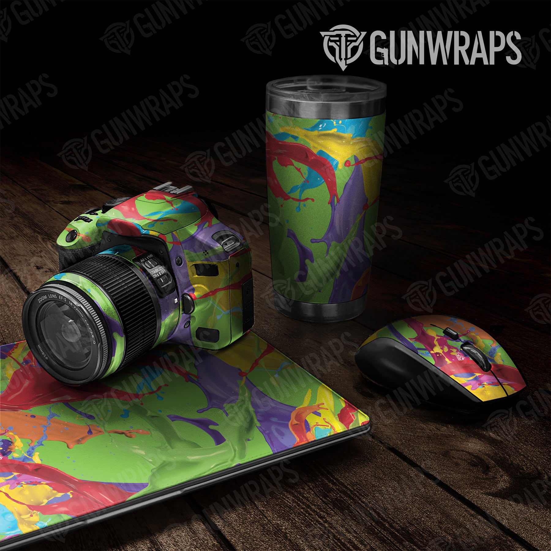Universal Sheet Paint Splatter Gear Skin Vinyl Wrap Paint Splatter Green Gear Skin Vinyl Wrap