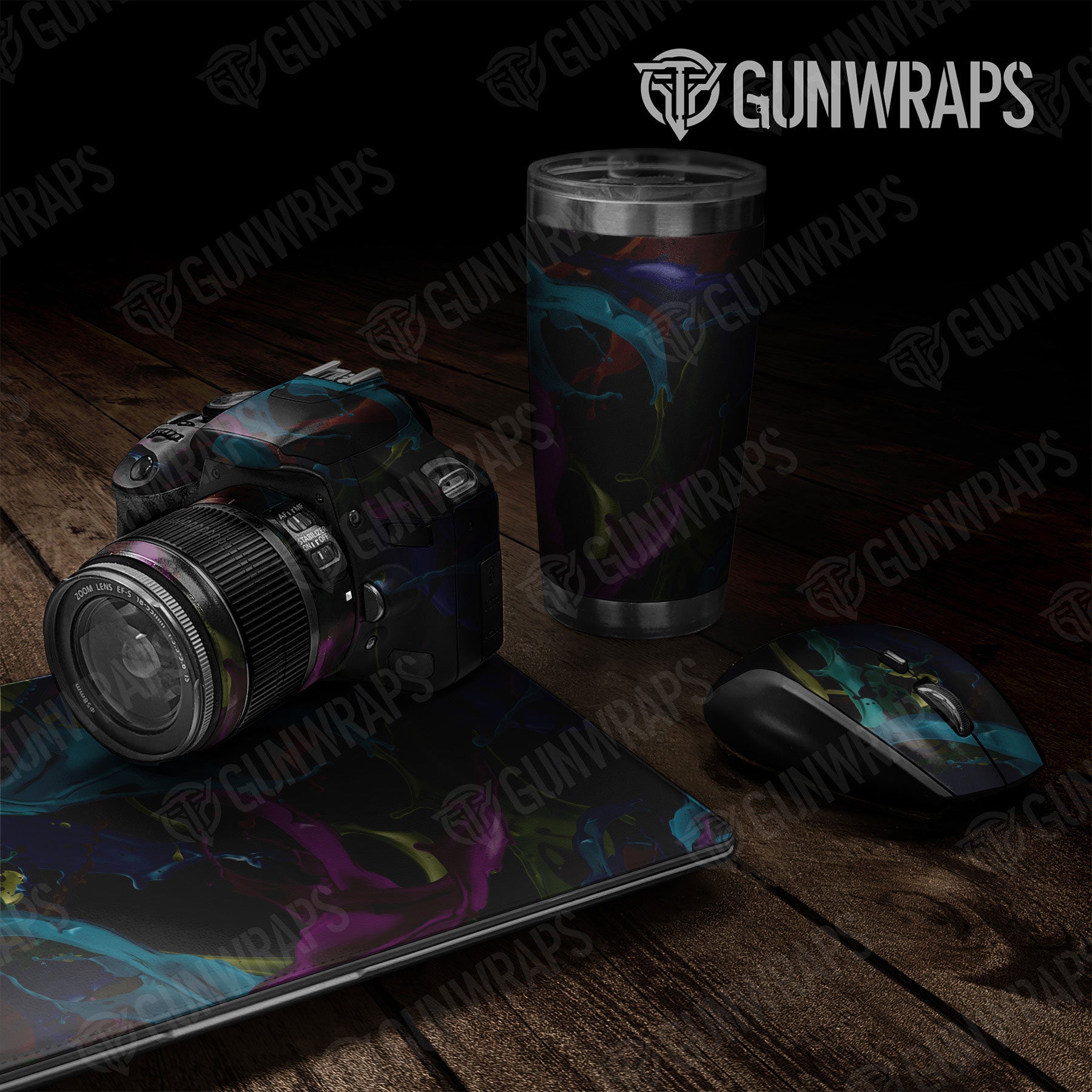 Universal Sheet Paint Splatter Gear Skin Vinyl Wrap Paint Splatter Midnight Gear Skin Vinyl Wrap