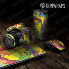 Universal Sheet Paint Splatter Gear Skin Vinyl Wrap Paint Splatter Yellow Gear Skin Vinyl Wrap