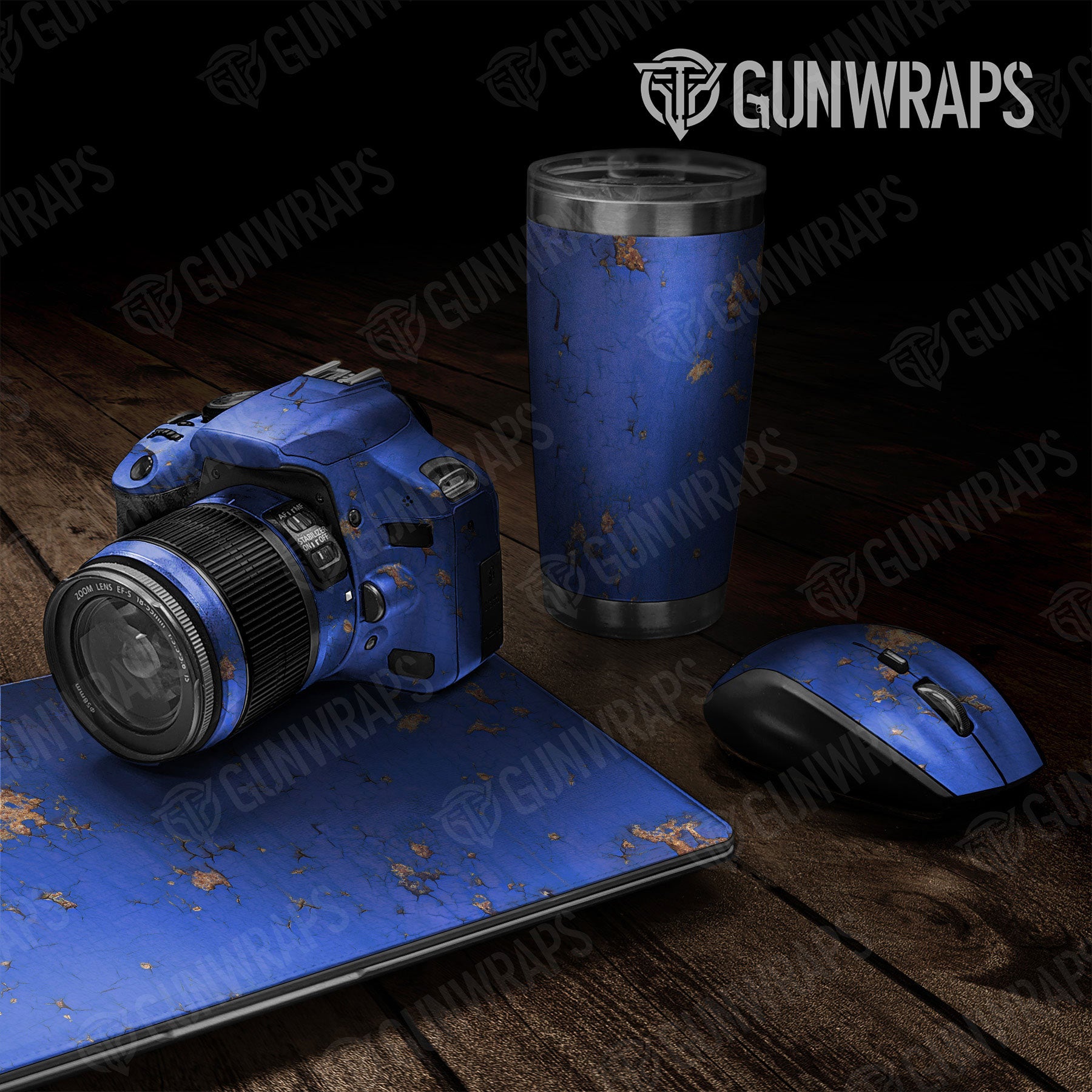 Universal Sheet Rust Gear Skin Vinyl Wrap Rust 3D Royal Blue Gear Skin Vinyl Wrap