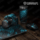 Universal Sheet Skull Gear Skin Vinyl Wrap Skull Cyan Gear Skin Vinyl Wrap