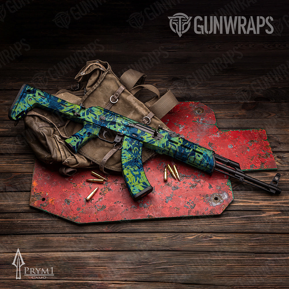 AK-47 Prym1 Camo Blue Tang Gun Skin Vinyl Wrap