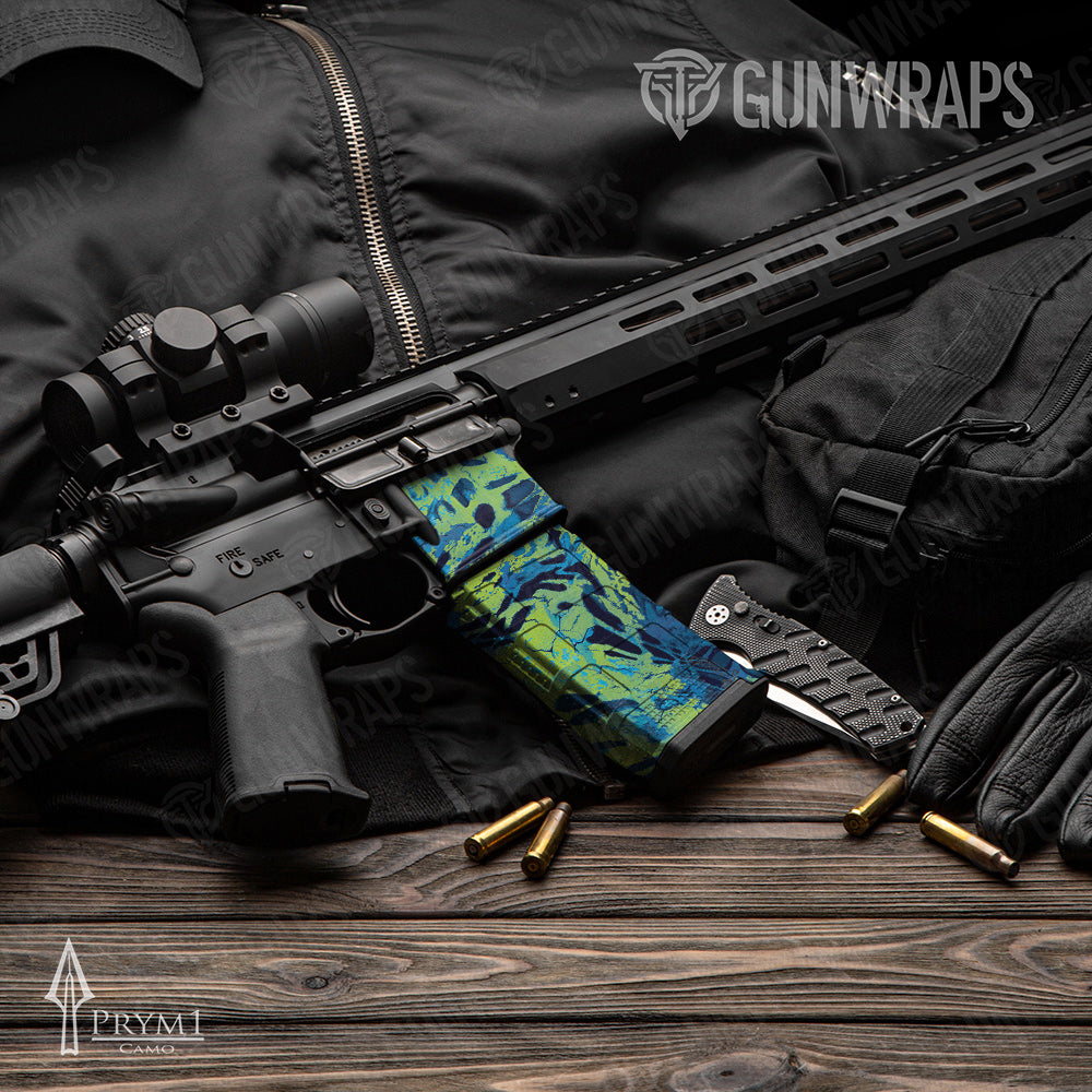 AR-15 Mag Prym1 Camo Blue Tang Gun Skin Vinyl Wrap