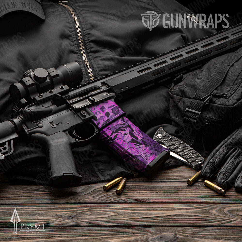 AR-15 Mag Prym1 Camo Pink Blast Gun Skin Vinyl Wrap
