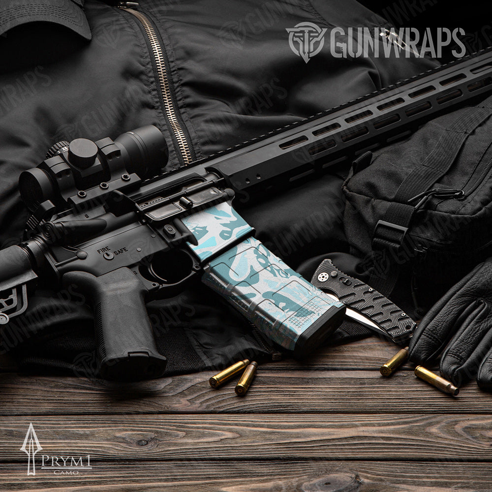 AR-15 Mag Prym1 OS Aqua Gun Skin Vinyl Wrap