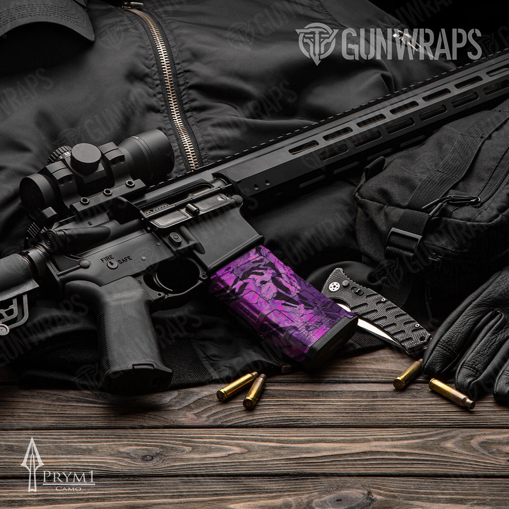 AR-15 Mag Prym1 Camo Pink Blast Gun Skin Vinyl Wrap