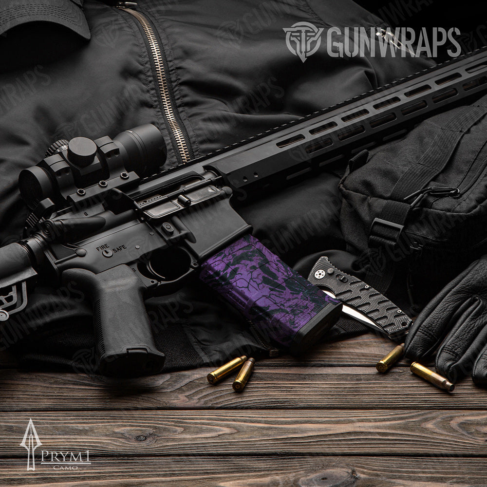 AR-15 Mag Prym1 Camo Plum Gun Skin Vinyl Wrap