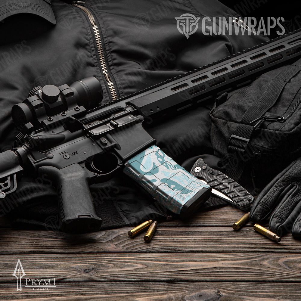 AR-15 Mag Prym1 OS Aqua Gun Skin Vinyl Wrap