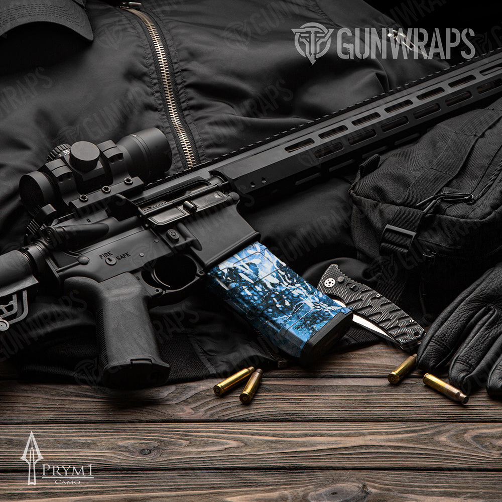 AR-15 Mag Prym1 Stream Chambray Gun Skin Vinyl Wrap
