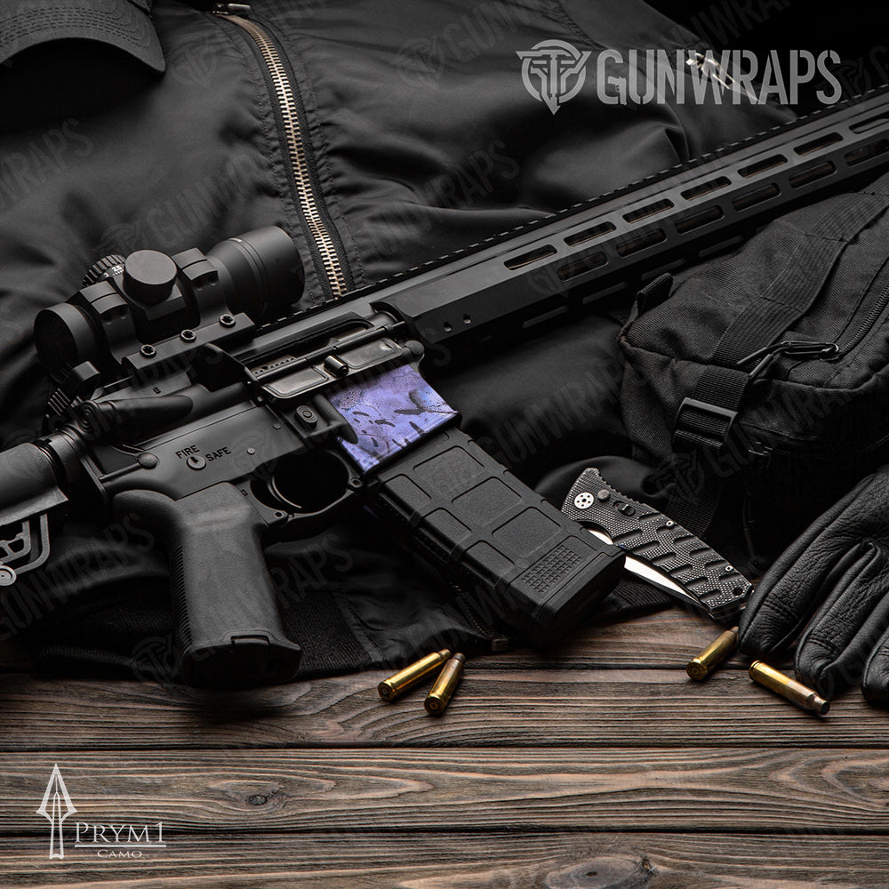 AR-15 Mag Prym1 Stream Violet Gun Skin Vinyl Wrap