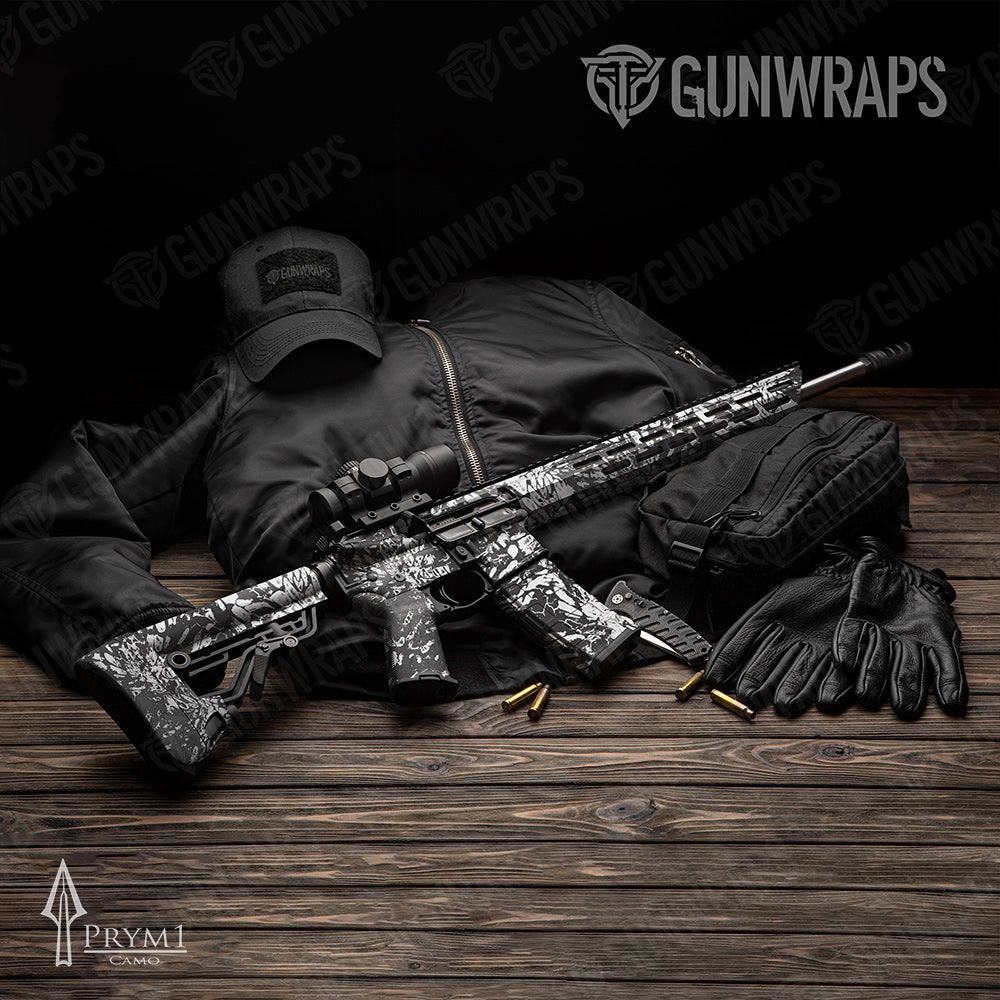 AR-15 Prym1 Camo Black Ice Gun Skin Vinyl Wrap